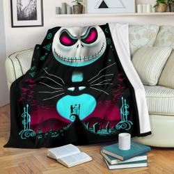 Anime Jack Nightmare Before Christmas Premium Fleece Sherpa Blanket 2 Perfect Gifts For Family On Christmas