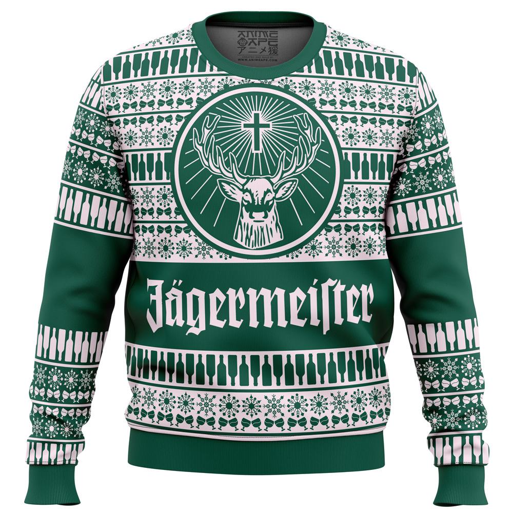 Jagermeister Green Ugly Christmas Sweater Perfect And Unique Gifts For Adults Kids On Christmas