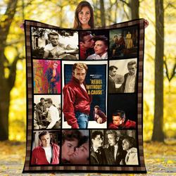 Movie James Dean Rebel Without A Cause 1955 Movies Quilt Fleece Sherpa Blanket Perfect Gifts For Family On Christmas