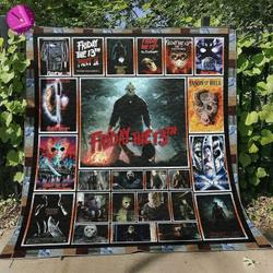 Movie Jason Voorhees Friday The 13th Horror Fleece Sherpa Blanket Perfect Gifts For Family On Christmas