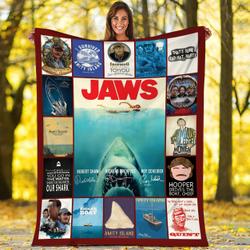 Movie Jaws Movie Fan Fleece Sherpa Blanket Christmas Gifts Perfect Gifts For Family On Christmas