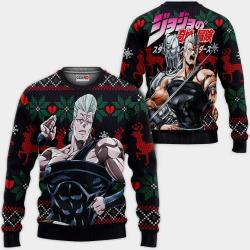 Jean Pierre Polnareff Ugly Christmas Sweater Custom JJBA Anime Xmas Gifts Perfect And Unique Gifts For Adults Kids On Christmas
