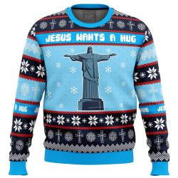 Jesus Wants a Hug Hellsing Ugly Christmas Sweater Perfect And Unique Gifts For Adults Kids On Christmas