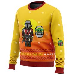 Jingle All The Way Mandalorian Ugly Christmas Sweater Perfect And Unique Gifts For Adults Kids On Christmas