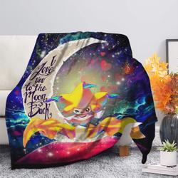 Anime Jirachi Pokemon Love You To The Moon Galaxy Fleece Sherpa Blanket Perfect Gifts For Family On Christmas