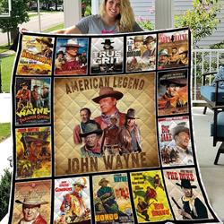 Movie John Wayne Actor Movie Legend Quilt Fleece Sherpa Blanket Perfect Gifts For Family On Christmas