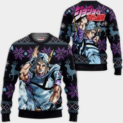 Johnny Joestar Ugly Christmas Sweater Custom Anime JJBA Xmas Gifts Perfect And Unique Gifts For Adults Kids On Christmas