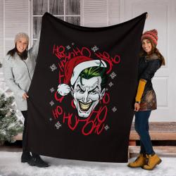 Movie Joker Ho Ho Ho Ugly Christmas Custom Fleece Sherpa Blanket Home Decor Perfect Gifts For Family On Christmas