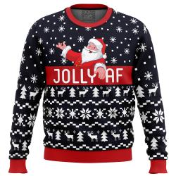 Jolly Af Santa Claus Ugly Christmas Sweater Perfect And Unique Gifts For Adults Kids On Christmas