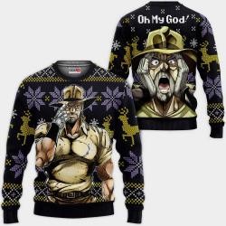 Joseph Joestar Ugly Christmas Sweater Custom Anime JJBA Xmas Gifts Perfect And Unique Gifts For Adults Kids On Christmas