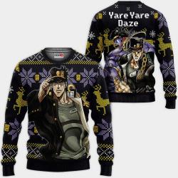 Jotaro Kujo Ugly Christmas Sweater Yare Yare Daze Custom jj's Anime Xmas Gifts Perfect And Unique Gifts On Christmas