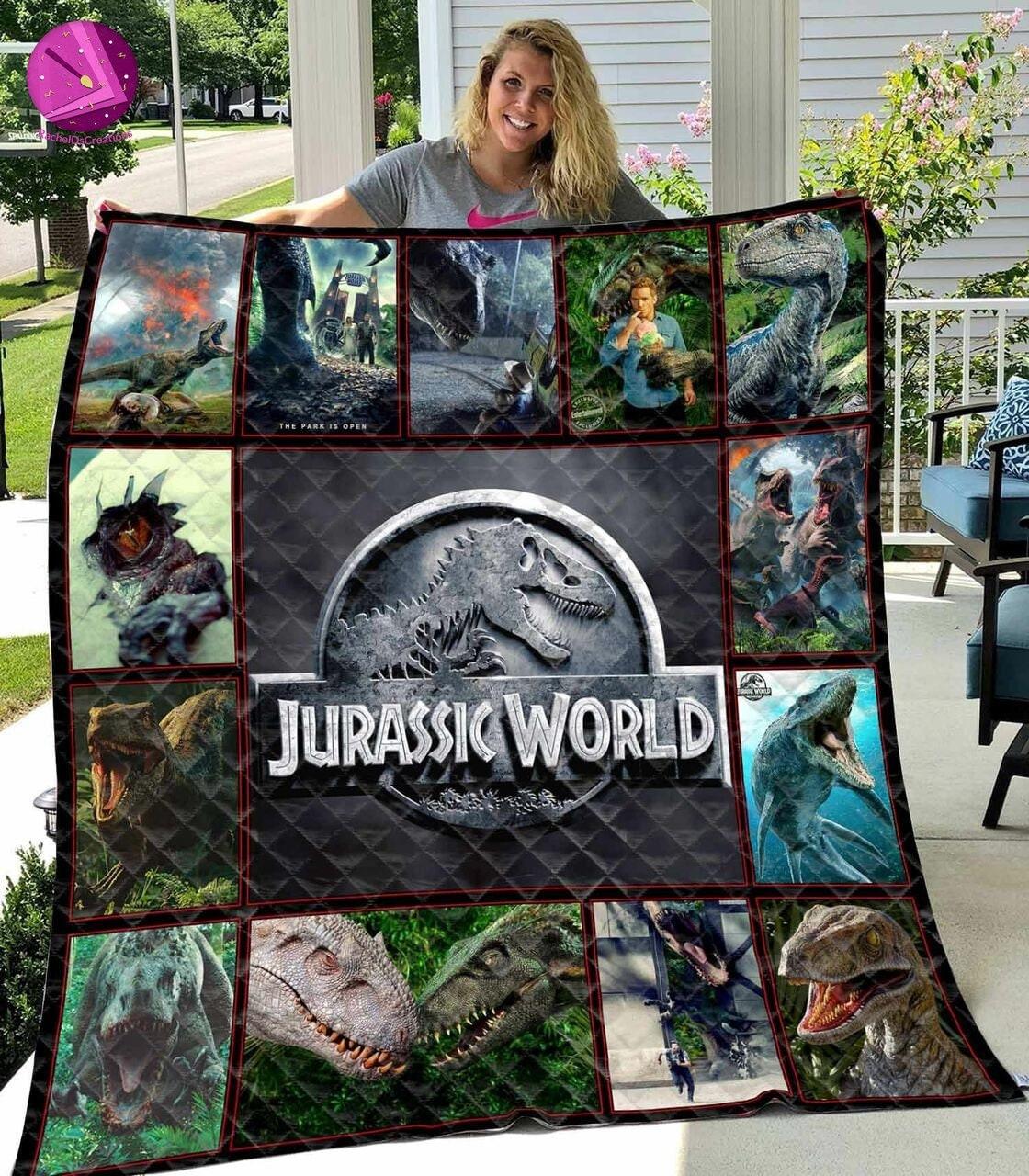 Movie Jurassic World Science Fiction Fleece Sherpa Blanket Perfect Gifts For Family On Christmas