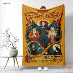 Movie Just A Bunch Of Hocus Pocus Halloween Witches Fleece Sherpa Blanket Perfect Gifts For Family On Christmas