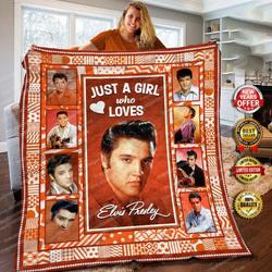 Movie Just A Girl Love Elvis Presley 2022 Movie Quilt Fleece Sherpa Blanket Perfect Gifts For Family On Christmas