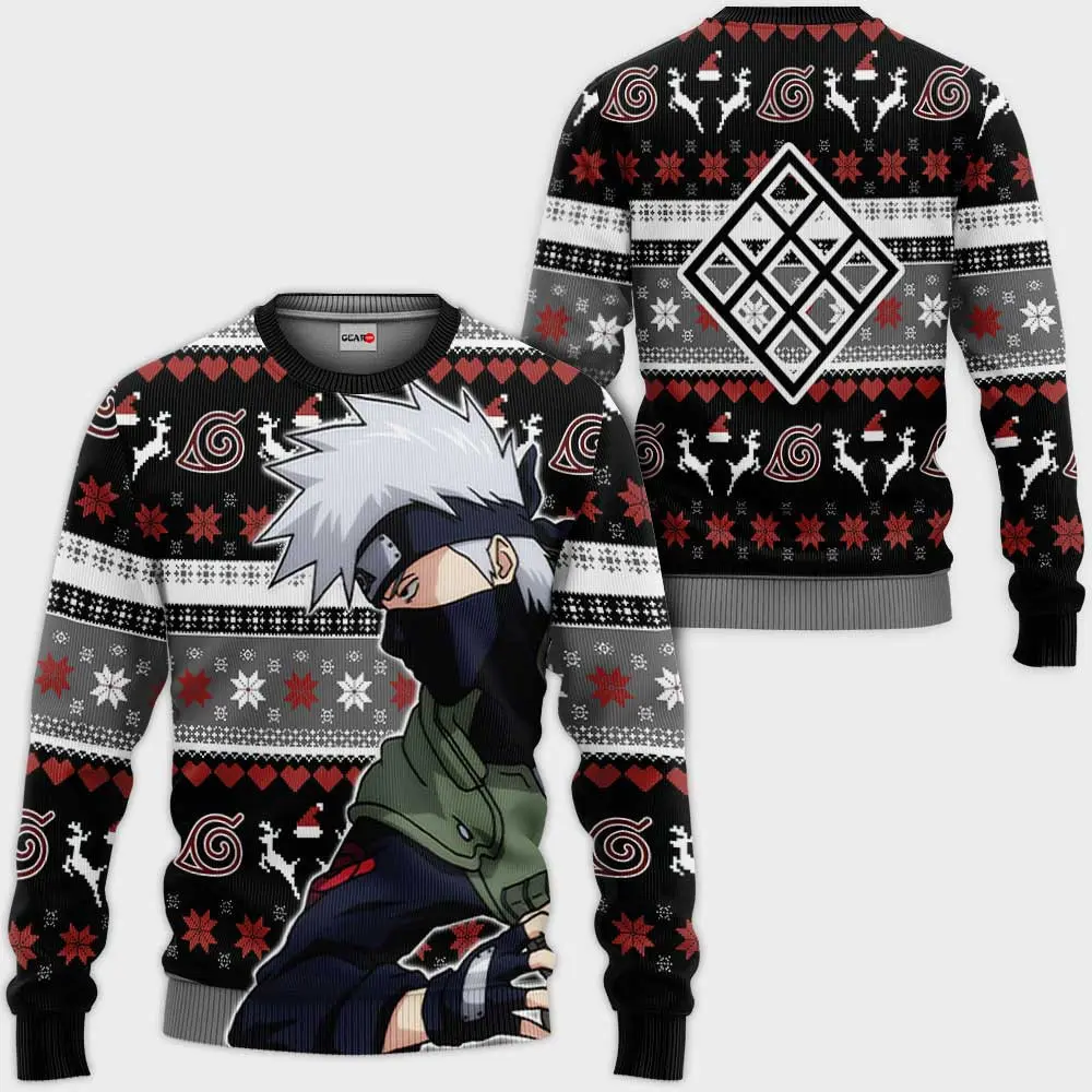 Kakashi Hatake Ugly Christmas Sweater Custom Anime Perfect And Unique Gifts For Adults Kids On Christmas