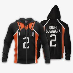 Anime Karasuno Koshi Sugawara Uniform Costume Hoodie Num 2 Haikyuu Anime Jacket Perfect And Unique Gifts For Otaku On Christmas
