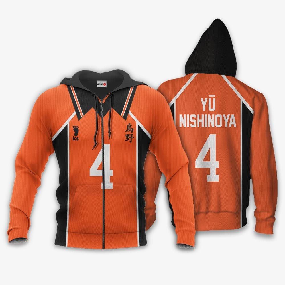 Anime Karasuno Yu Nishinoya Uniform Costume Hoodie Num 4 Haikyuu Anime Jacket Perfect And Unique Gifts For Otaku On Christmas