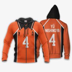 Anime Karasuno Yu Nishinoya Uniform Costume Hoodie Num 4 Haikyuu Anime Jacket Perfect And Unique Gifts For Otaku On Christmas