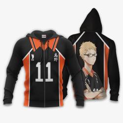 Anime Kei Tsukishima Karasuno Hoodie Shirts Haikyuu Anime Costume Perfect And Unique Gifts For Otaku Anime Fans On Christmas