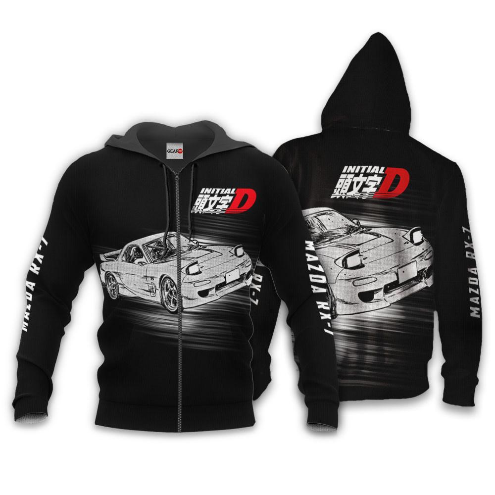 Anime Keisuke Takahashi RX-7 Hoodie Initial D Custom Anime Perfect And Unique Gifts For Otaku Anime Fans On Christmas