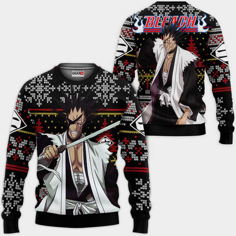 Kenpachi Zaraki Ugly Christmas Sweater Custom Anime BL Xmas Gifts Perfect And Unique Gifts For Adults Kids On Christmas