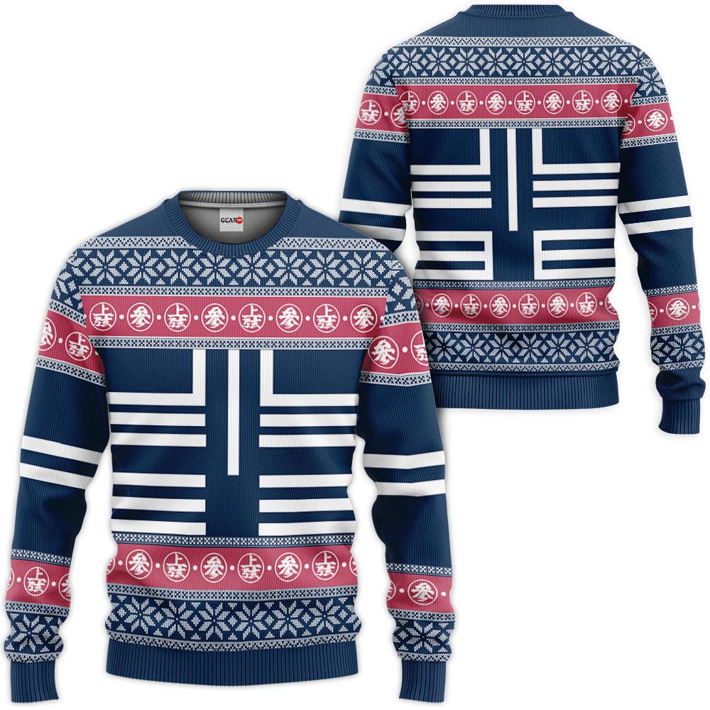 Kimetsu Akaza Custom Anime Ugly Christmas Sweater Perfect And Unique Gifts For Adults Kids On Christmas