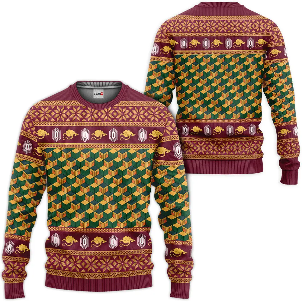 Kimetsu Giyu Tomioka Custom Anime Ugly Christmas Sweater Perfect And Unique Gifts For Adults Kids On Christmas