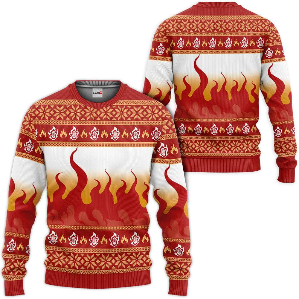 Kimetsu Kyojuro Rengoku Custom Anime Ugly Christmas Sweater Perfect And Unique Gifts For Adults Kids On Christmas