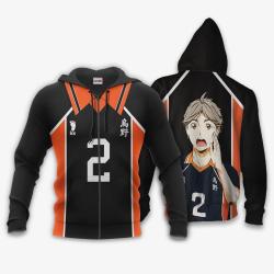Anime Koshi Sugawara Karasuno Hoodie Shirts Haikyuu Anime Costume Perfect And Unique Gifts For Otaku Anime Fans On Christmas