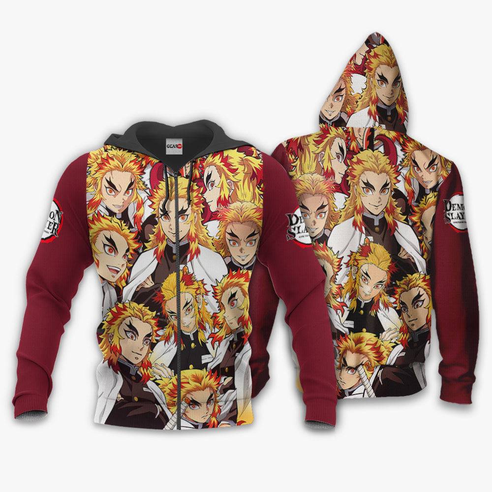 Anime Kyojuro Rengoku Hoodie Custom Anime Perfect And Unique Gifts For Otaku Anime Fans On Christmas