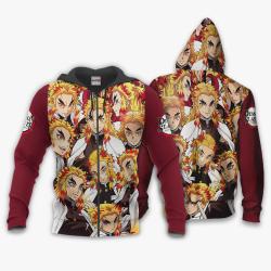 Anime Kyojuro Rengoku Hoodie Custom Anime Perfect And Unique Gifts For Otaku Anime Fans On Christmas