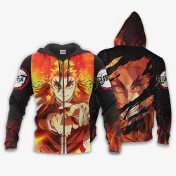 Anime Kyojuro Rengoku Hoodie Custom Anime Shirts Perfect And Unique Gifts For Otaku Anime Fans On Christmas