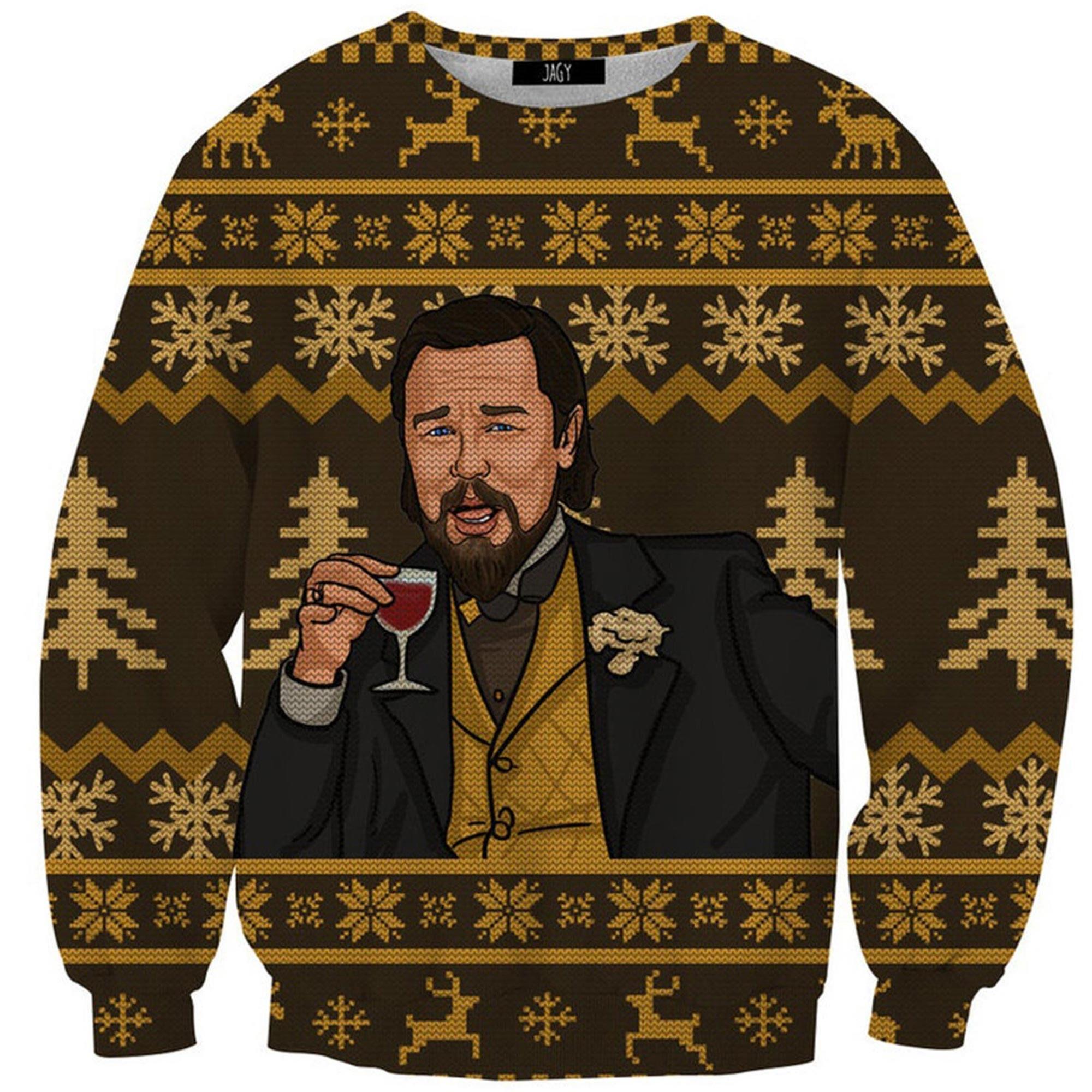 Laughing Leo Memes Woolen Ugly Christmas Sweater Perfect And Unique Gifts For Adults Kids On Christmas