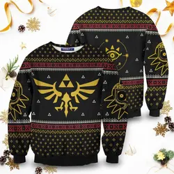 Legend Of Zelda Triforce Xmas Wool Ugly Knitted Christmas Sweatshirt Perfect And Unique Gifts For Adults Kids On Christmas