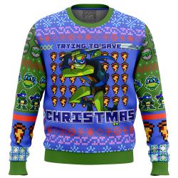 Leonardo Rise of the Teenage Mutant Ninja Turtles Ugly Christmas Sweater Perfect And Unique Gifts For Adults Kids On Christmas