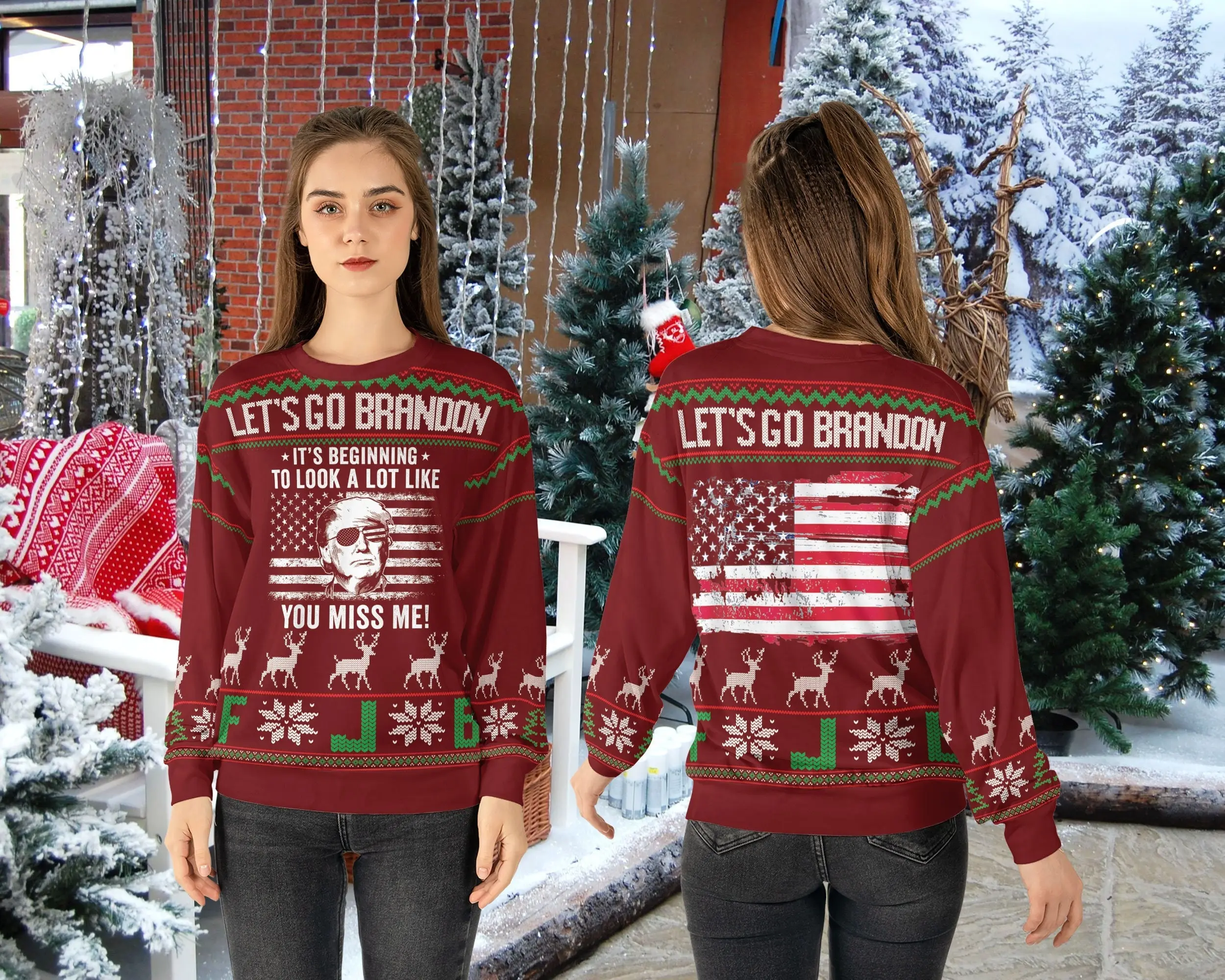 Let's Go Brandon It's Beginning To Look A Lot Like You Miss Me Trump Sweater Perfect And Unique Gifts For Adults Kids On Christmas