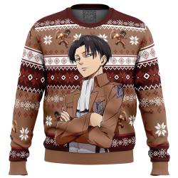 Levi Ackerman Attack on Titan Ugly Christmas Sweater Perfect And Unique Gifts For Adults Kids On Christmas
