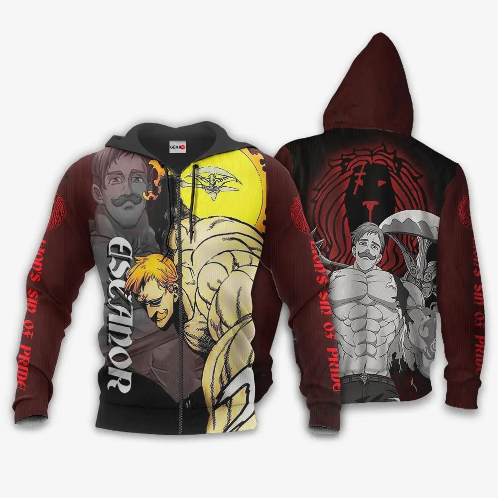 Anime Lion's Sin of Pride Escanor Hoodie Seven Deadly Sins Anime Shirt Perfect And Unique Gifts For Otaku Anime Fans On Christmas