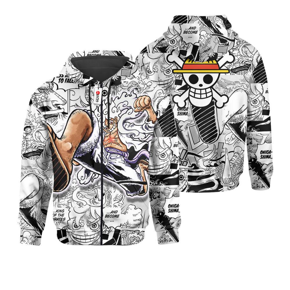 Anime Luffy Gear 5 White Hoodie Shirts Style Anime mixed Manga Perfect And Unique Gifts For Otaku Anime Fans On Christmas
