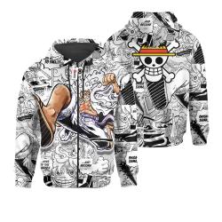 Anime Luffy Gear 5 White Hoodie Shirts Style Anime mixed Manga Perfect And Unique Gifts For Otaku Anime Fans On Christmas