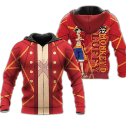 Anime Luffy Zip Hoodie Cosplay Anime Shirt Perfect And Unique Gifts For Otaku Anime Fans On Christmas