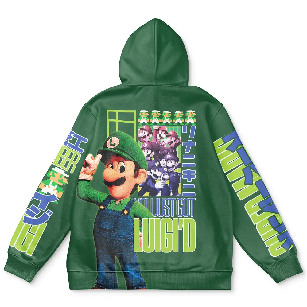 Anime Luigi Super Mario Streetwear Hoodie Perfect And Unique Gifts For Otaku Anime Fans On Christmas