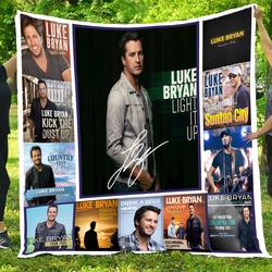 Music Luke Bryan Albums Signature For Fans Fleece Sherpa Blanket Perfect Gifts For Family On Christmas
