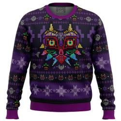 Majoras Mask Seamless Pattern Legend of Zelda Ugly Christmas Sweater Perfect And Unique Gifts For Adults Kids On Christmas