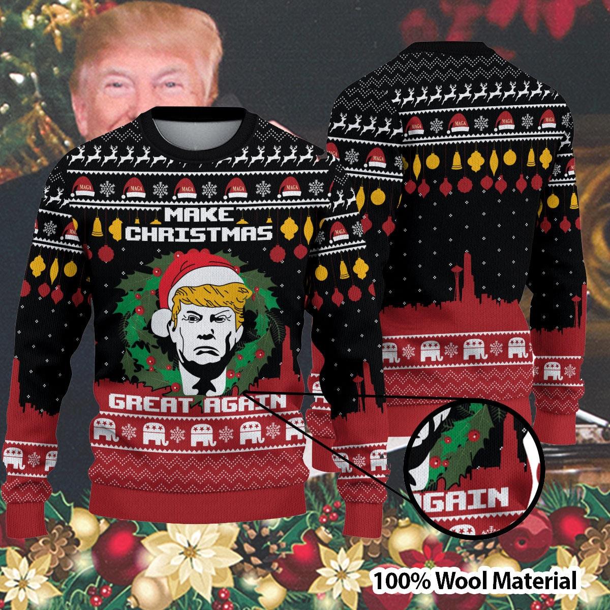 Make Christmas Great Again Trump Ugly Sweater Perfect And Unique Gifts For Adults Kids On Christmas