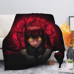 Anime Makima Chainsaw Man Moonlight Premium Fleece Sherpa Blanket Perfect Gifts For Family On Christmas