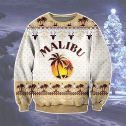 Malibu Ugly Christmas Sweater Xmas Gift Perfect And Unique Gifts For Adults Kids On Christmas