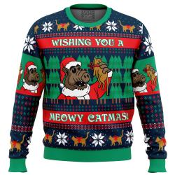 Meowy Catmas Alf Ugly Christmas Sweater Perfect And Unique Gifts For Adults Kids On Christmas
