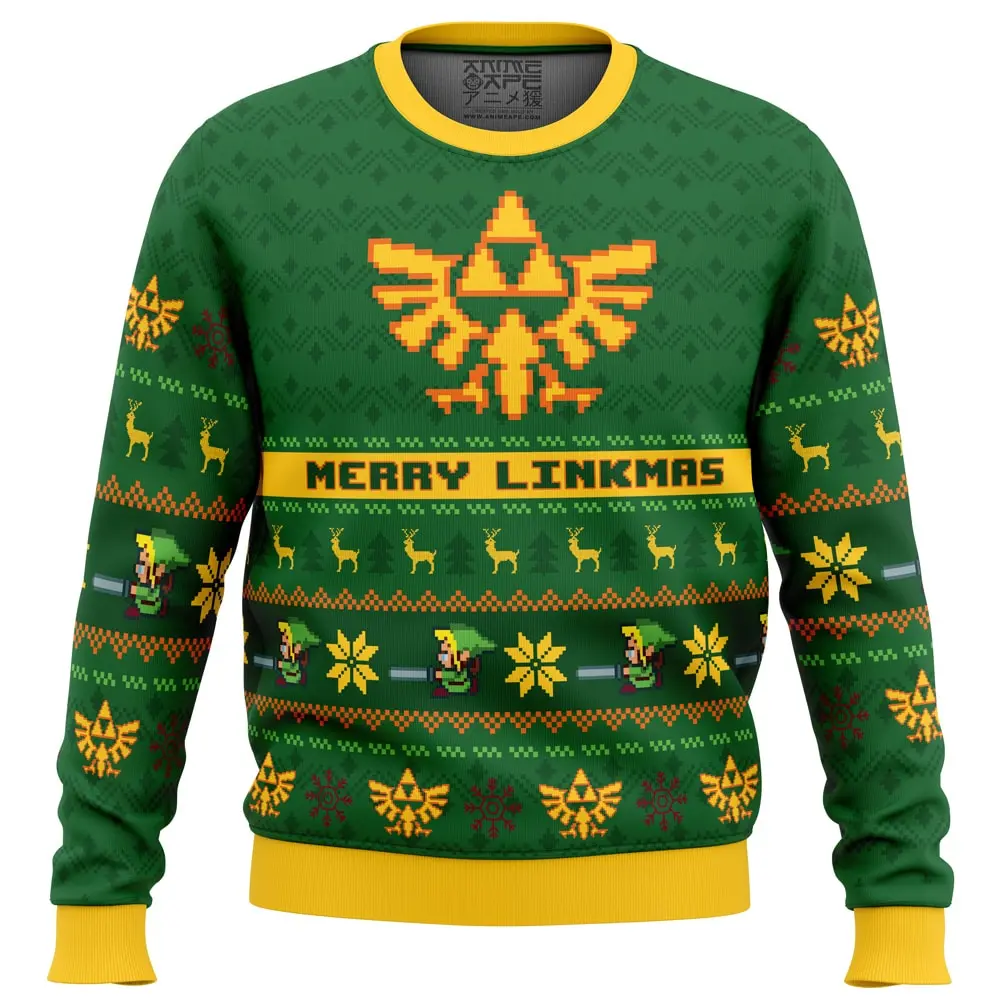 Merry Linkmas Legend of Zelda Ugly Christmas Sweater Perfect And Unique Gifts For Adults Kids On Christmas