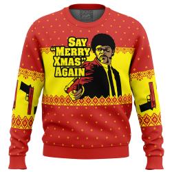 Merry Xmas Again Pulp Fiction Ugly Christmas Sweater Perfect And Unique Gifts For Adults Kids On Christmas